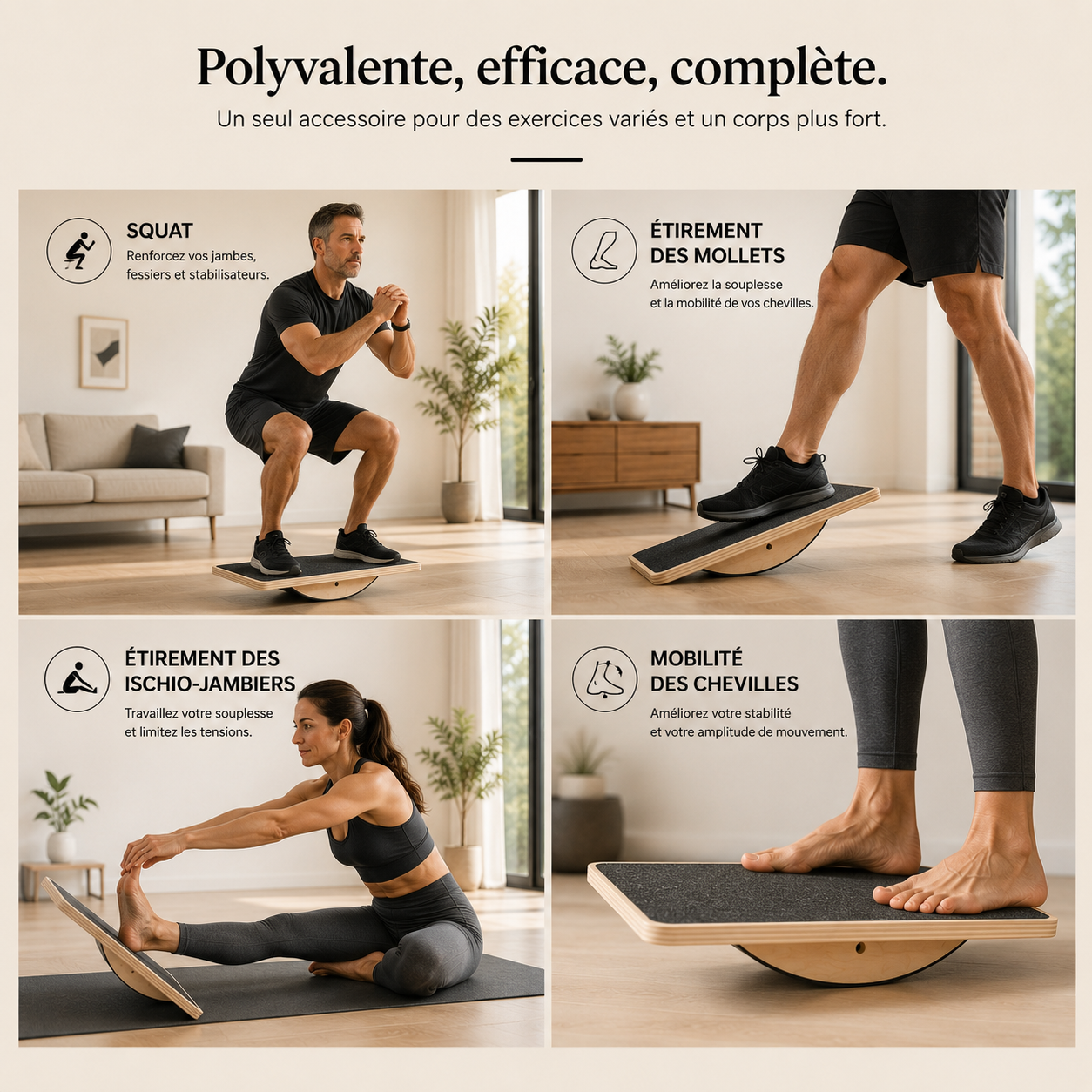 Planche d'équilibre en bois NayaComfort™